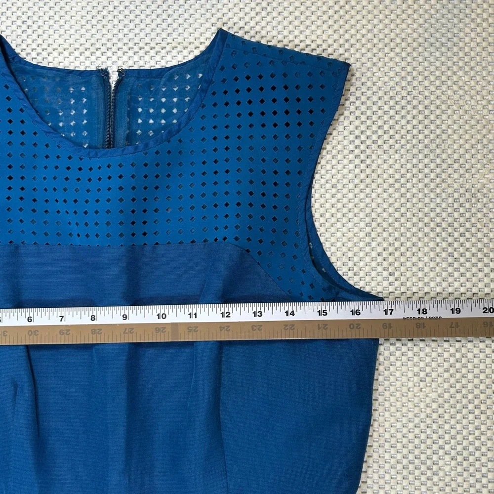 EUC J. Crew Fit‎ & Flare Mini Dress Sleeveless Teal Blue Party Cocktail Womens 6